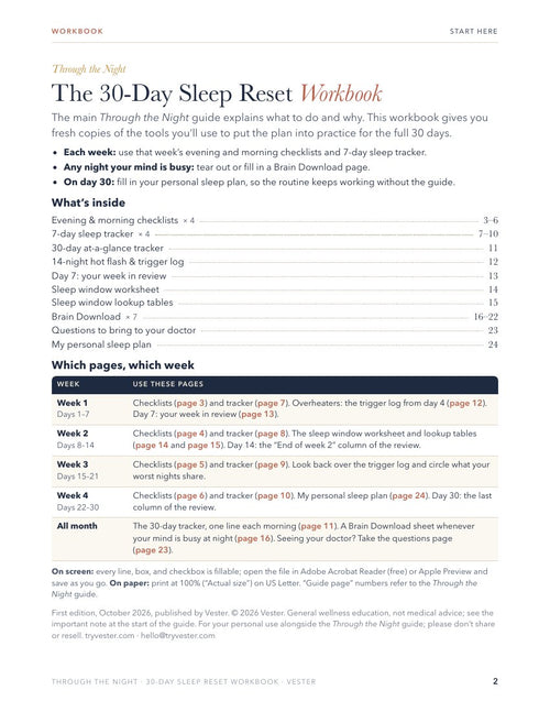 Workbook contents and week-by-week guide